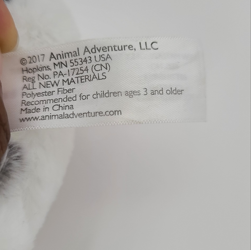 Animal Adventure Bunny Rabbit Plush Gray Frosted White Grey Stuffed Animal 2017 - Picture 7 of 11